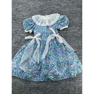 Girls Vintage Short Sleeve Dress Gloria Whyte For Neiman Marcus Size 6X